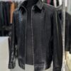 Men's Black Python Leather Exotic Snake Skin Luxury Bespoke Jacket
