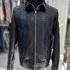 Men's Black Python Leather Exotic Snake Skin Luxury Bespoke Jacket
