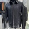 Men's Black Python Leather Exotic Snake Skin Luxury Bespoke Jacket