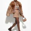 Golden Brown Fox Fur Coat: Women's Luxury Handmade Jacket