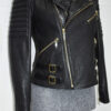 Premium Leather Biker Jacket with Python Trim