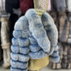 Icy Blue Fox Fur Jacket with Shawl Collar