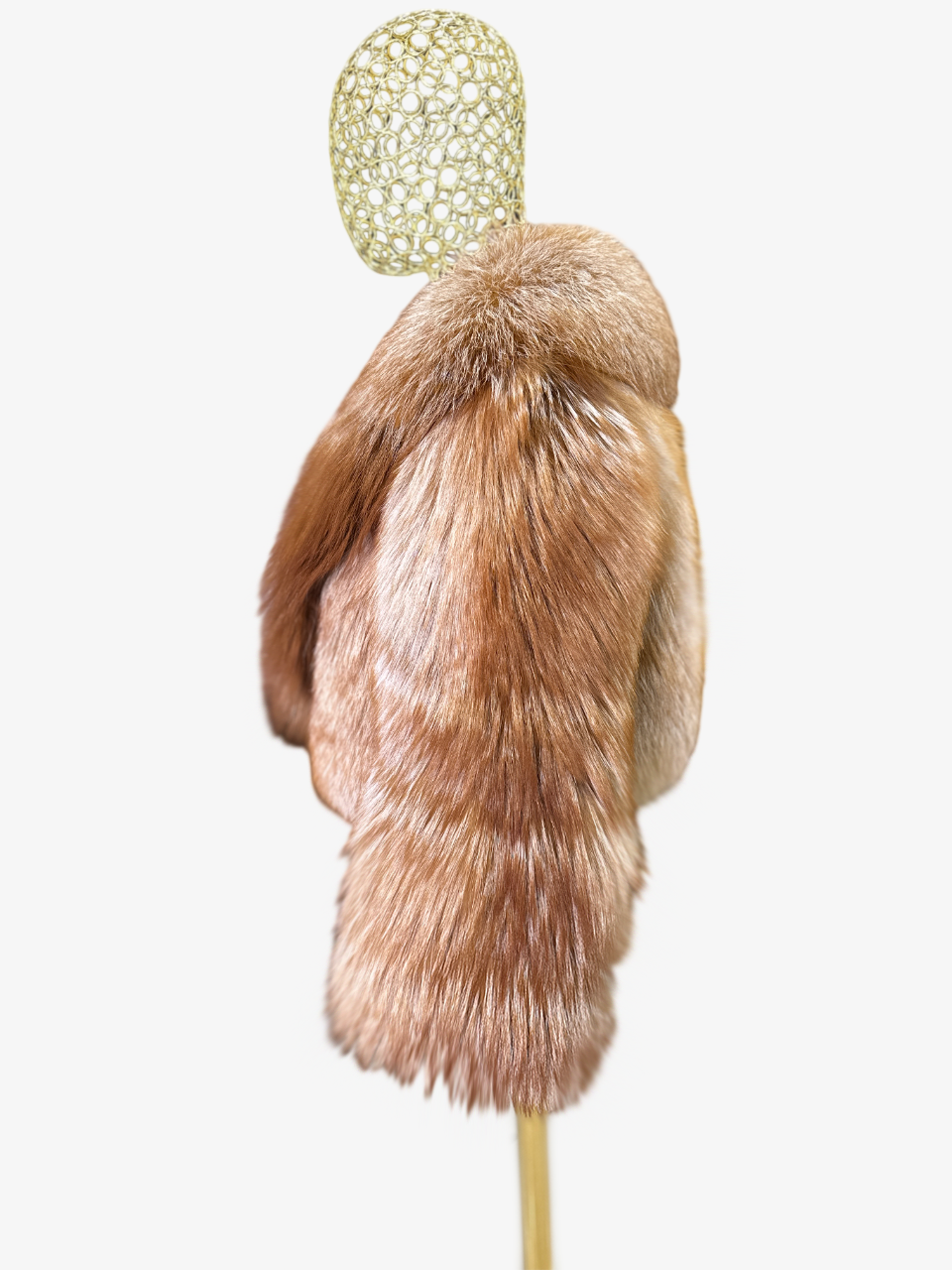 Golden Brown Fox Fur Coat: Women's Luxury Handmade Jacket