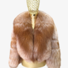 Golden Brown Fox Fur Coat: Women's Luxury Handmade Jacket