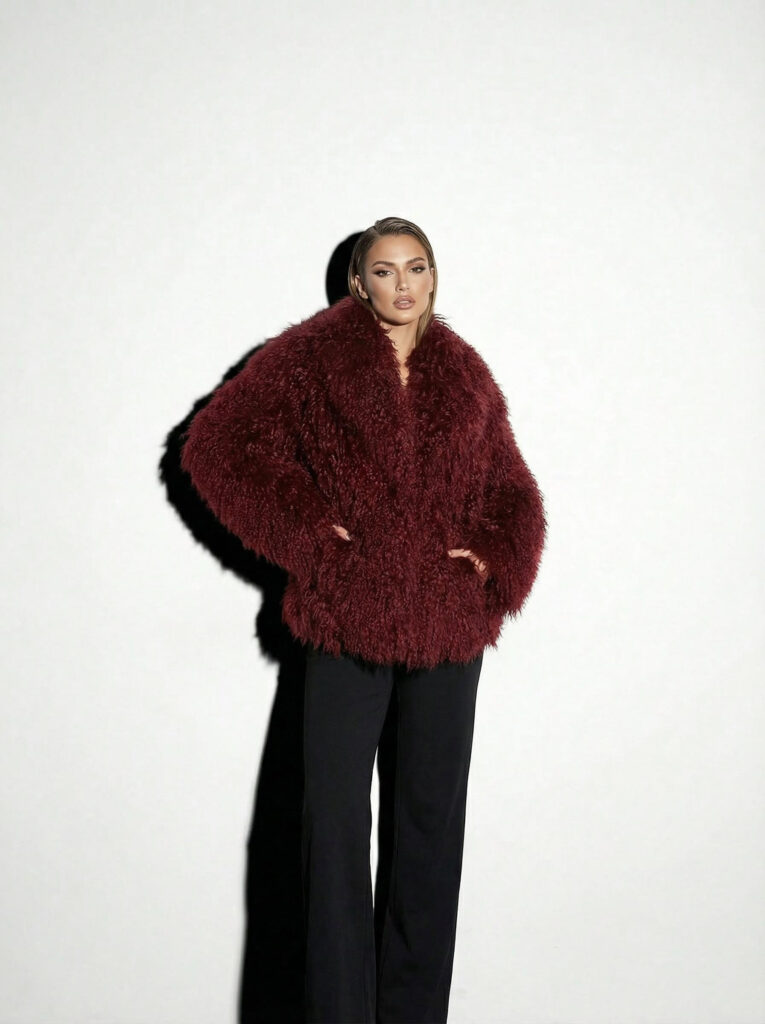 Brown Mongolian Lamb Fur Jacket – Curly Sheepskin