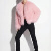Pink Mongolian Lamb Fur Jacket – Curly Sheepskin