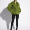 Green Mongolian Lamb Fur Jacket – Curly Sheepskin