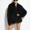 Black Mongolian Lamb Fur Jacket – Curly Sheepskin