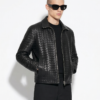 Hand-Woven Intrecciato Lambskin Leather Jacket