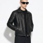 Hand-Woven Intrecciato Lambskin Leather Jacket