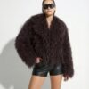 Brown Mongolian Lamb Fur Jacket – Curly Sheepskin