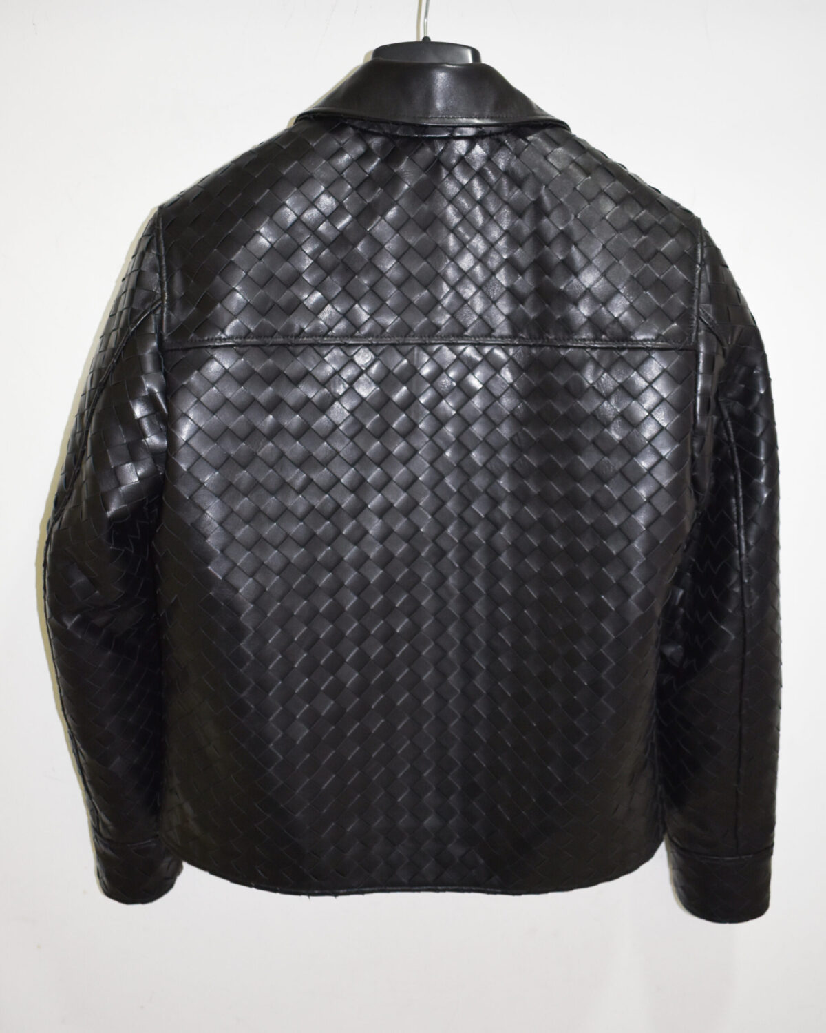 Hand-Woven Intrecciato Lambskin Leather Jacket