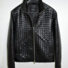 Hand-Woven Intrecciato Lambskin Leather Jacket