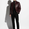 Bordeaux Python Racer Jacket