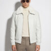 White Python Jacket with Mink Collar