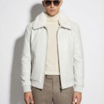 White Python Jacket with Mink Collar