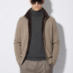 Merino Fur-Lined Wool Cardigan
