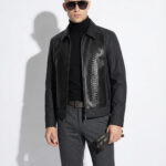 Black Python Panel Technical Jacket