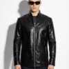 Black Python Leather Jacket