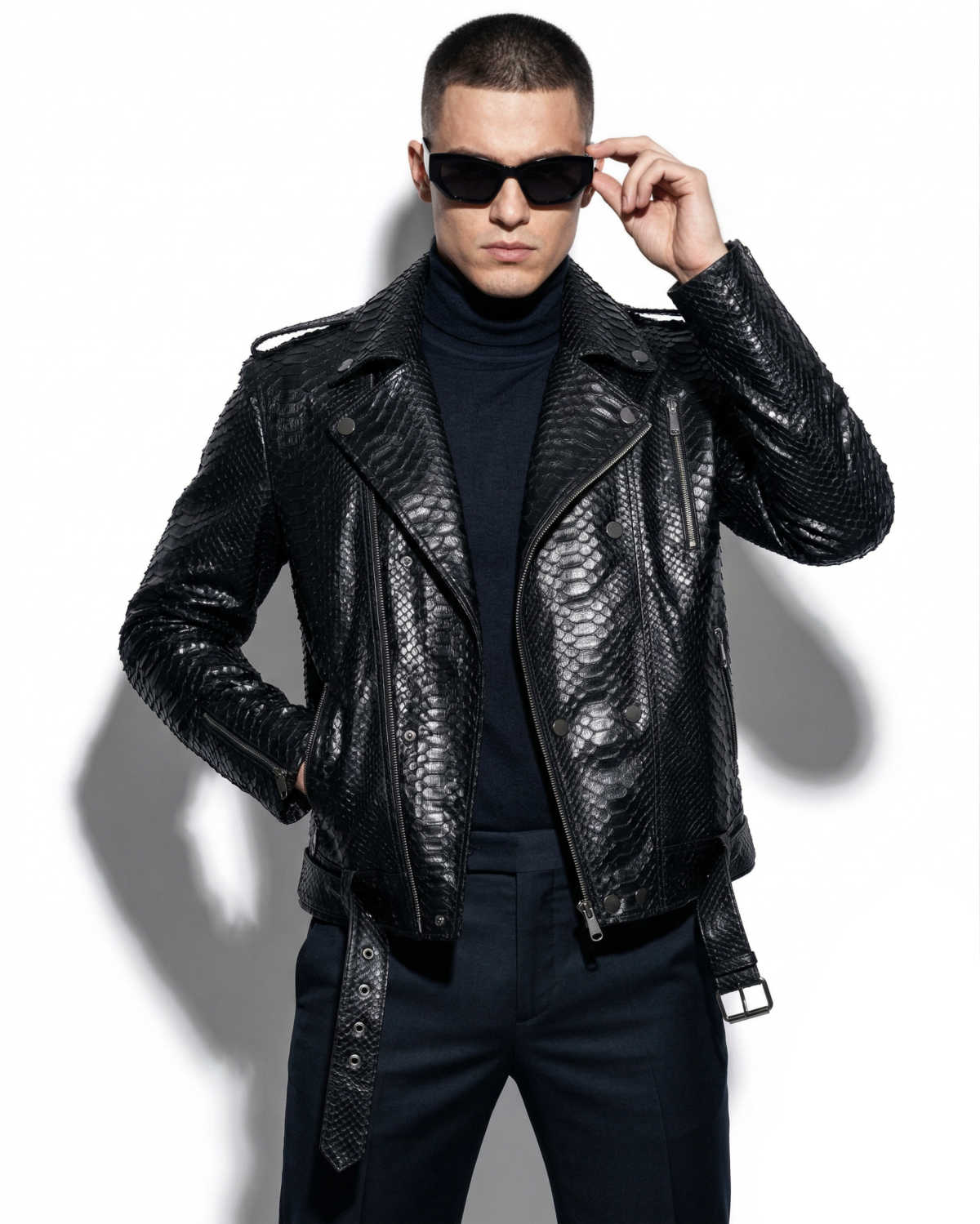 Black Python Motorcycle Jacket
