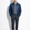 Navy Ostrich Jacket