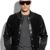 Suede Jacket: Python Trim, Zip Pockets