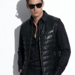 Quilted Lambskin Vest with Python Trim