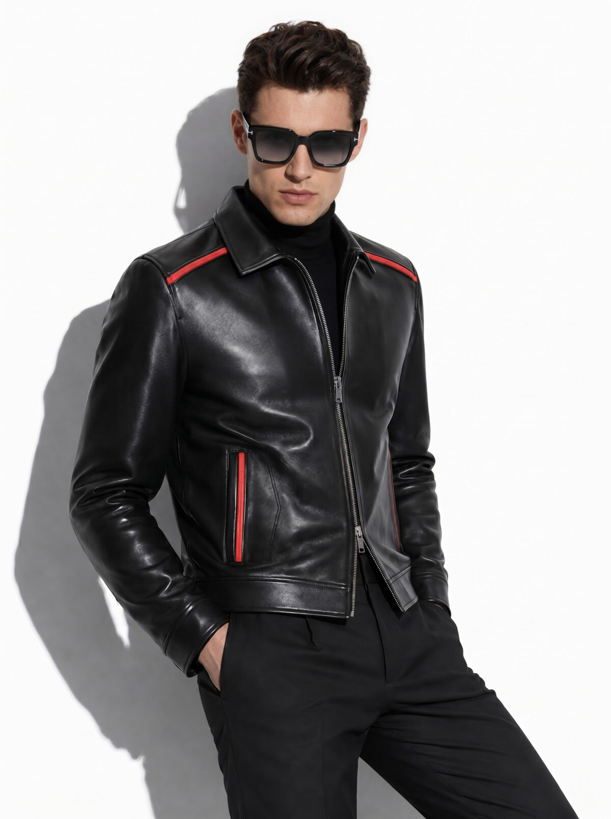 The Monaco Racing Striped Leather Jacket