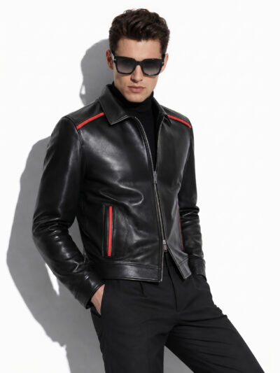 The Monaco Racing Striped Leather Jacket