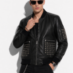 Star Studded Nappa Leather Bomber