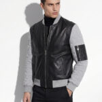 Hybrid Quilted Leather Bomber Jacket