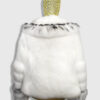 White Fox Fur Jacket With Black Trim