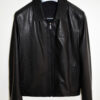 Black Nappa Jacket with Intrecciato Woven Details