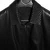 Black Nappa Jacket with Intrecciato Woven Details