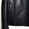 Black Nappa Jacket with Intrecciato Woven Details