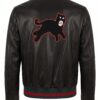 Cat Graphic Patch Nappa Leather Bomber