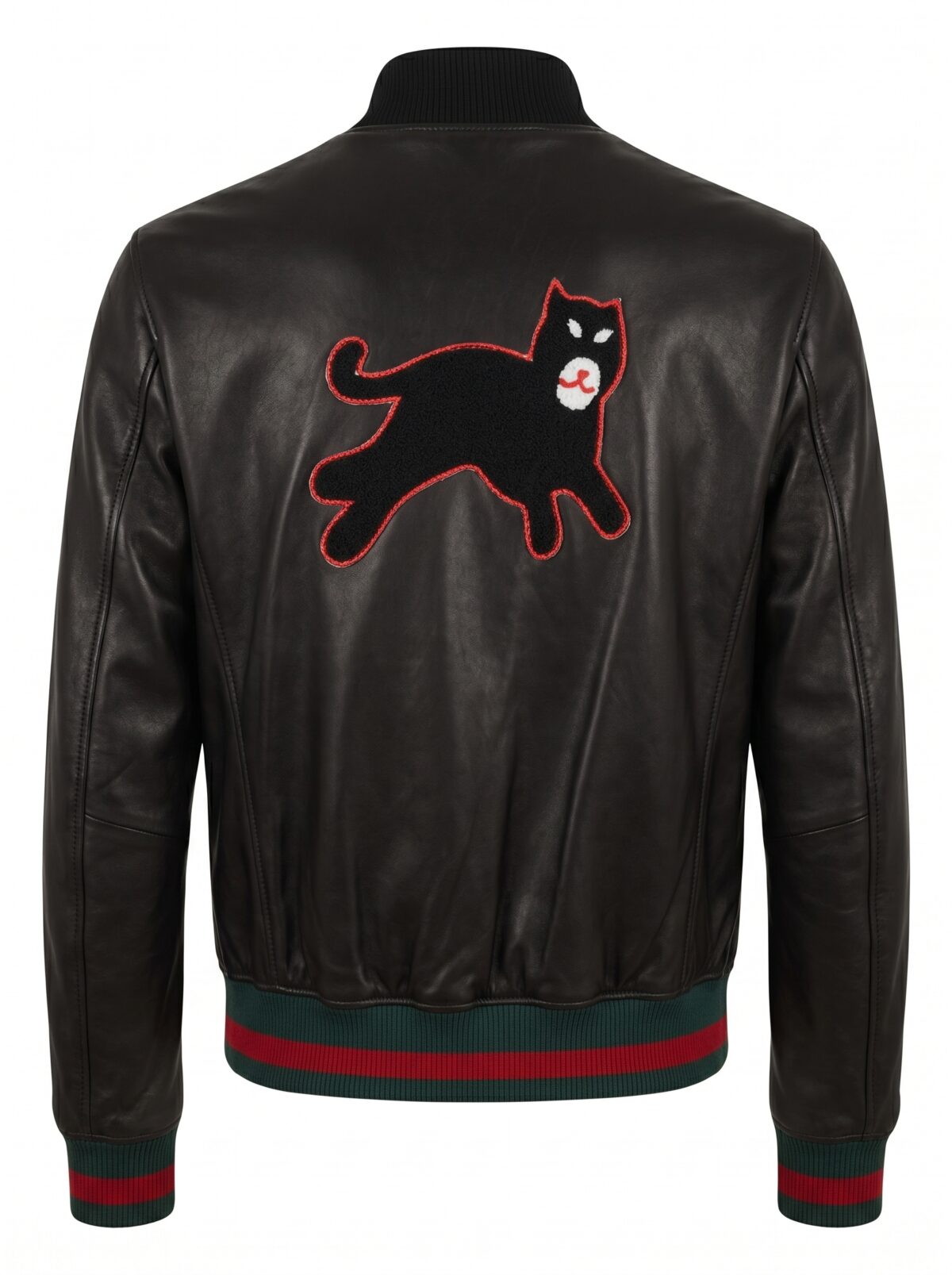 Cat Graphic Patch Nappa Leather Bomber