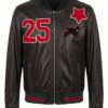 Cat Graphic Patch Nappa Leather Bomber