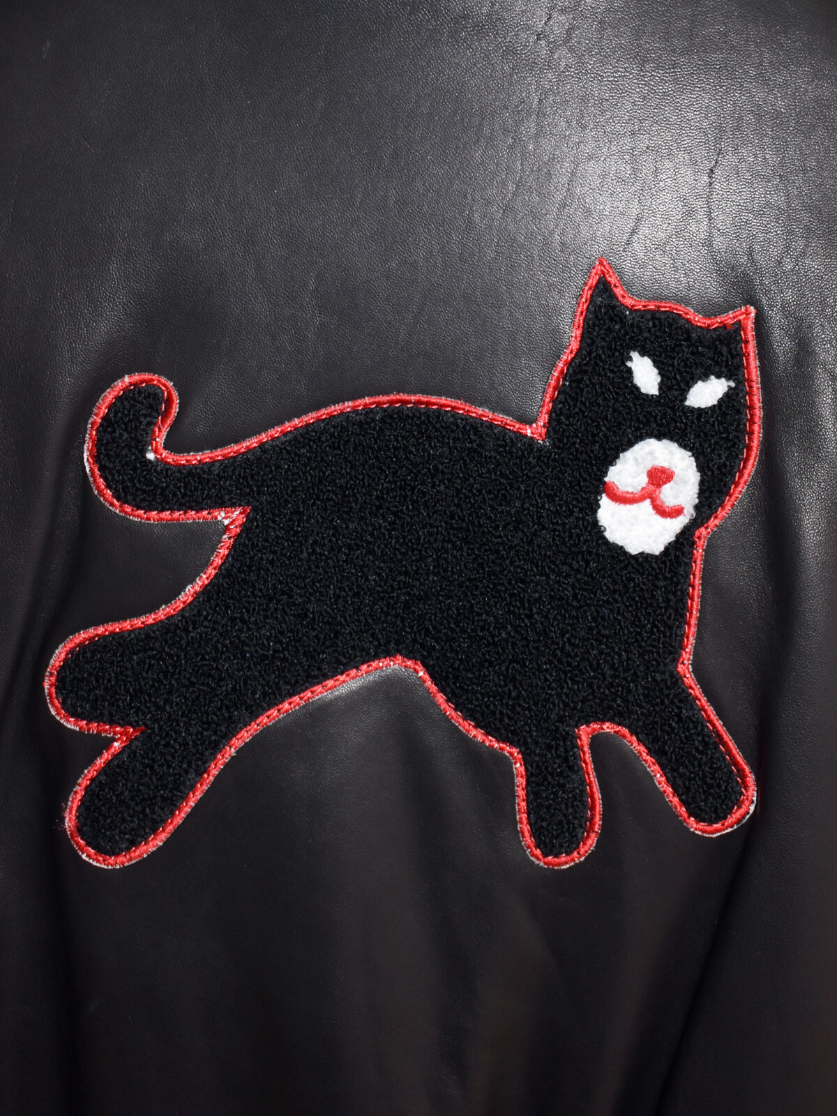 Cat Graphic Patch Nappa Leather Bomber