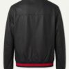 Wolf Embroidery Matte Leather Bomber