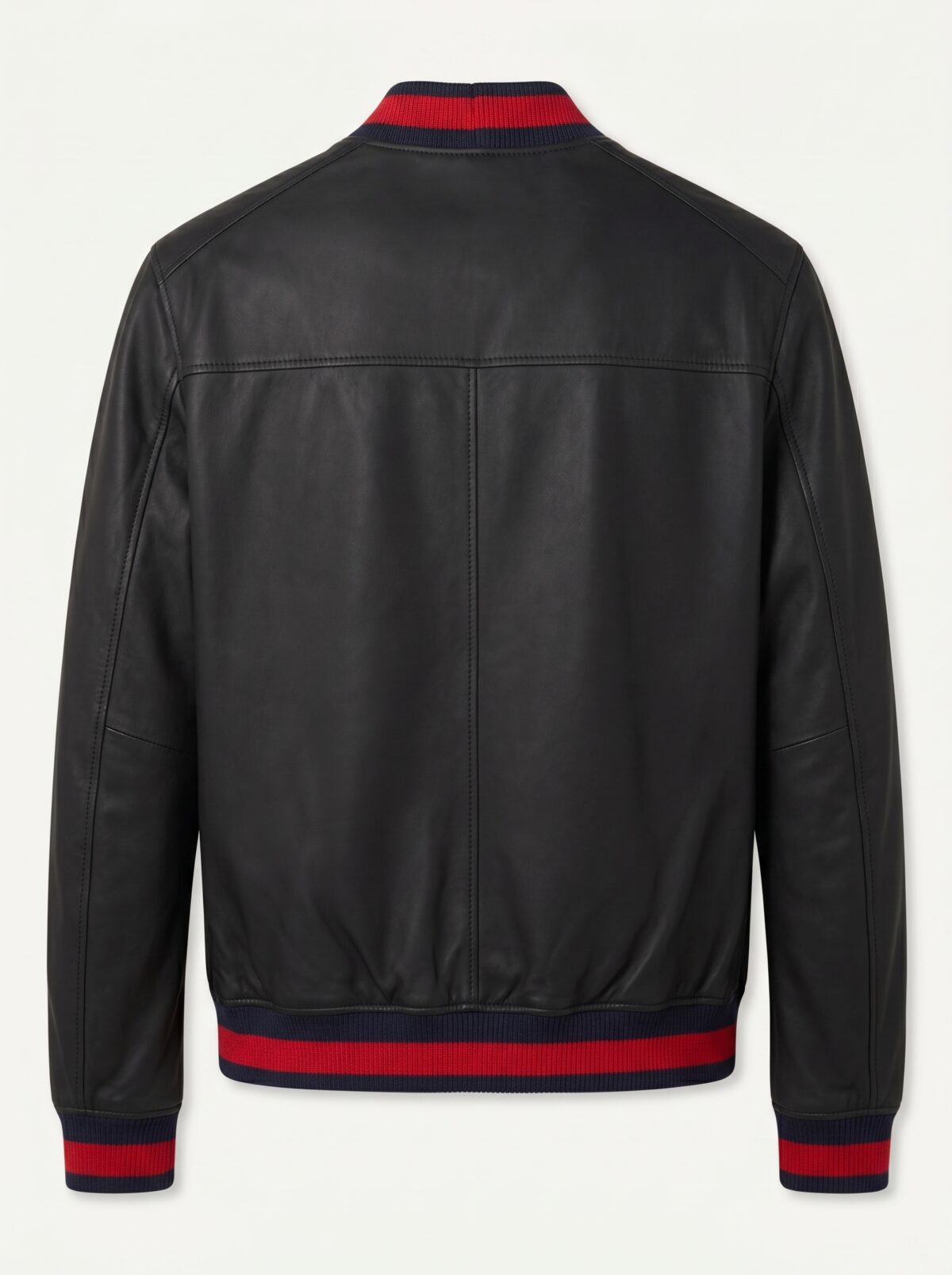 Wolf Embroidery Matte Leather Bomber