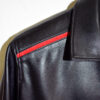 Black Nappa Jacket with Red Welt Detail