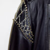 Studded Embellished Leather Biker Jacket