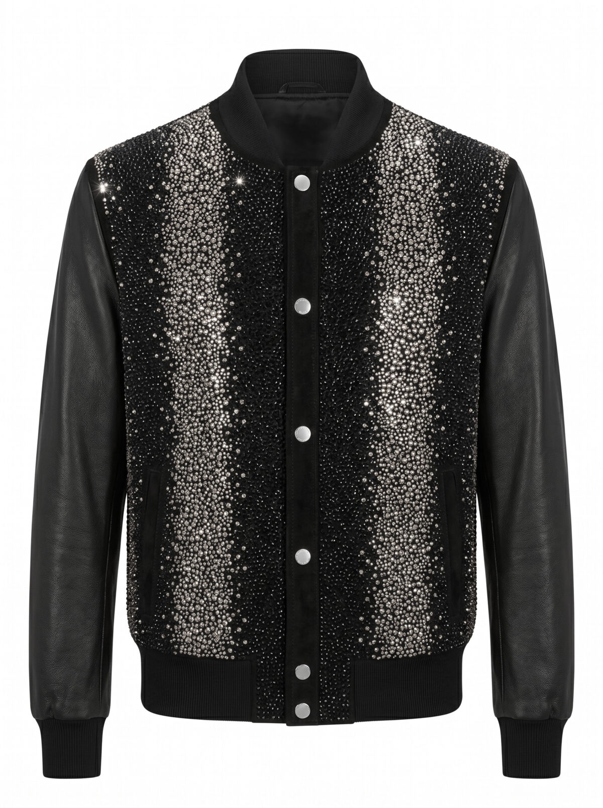 The Strass Embellished Hybrid Bomber Jacket