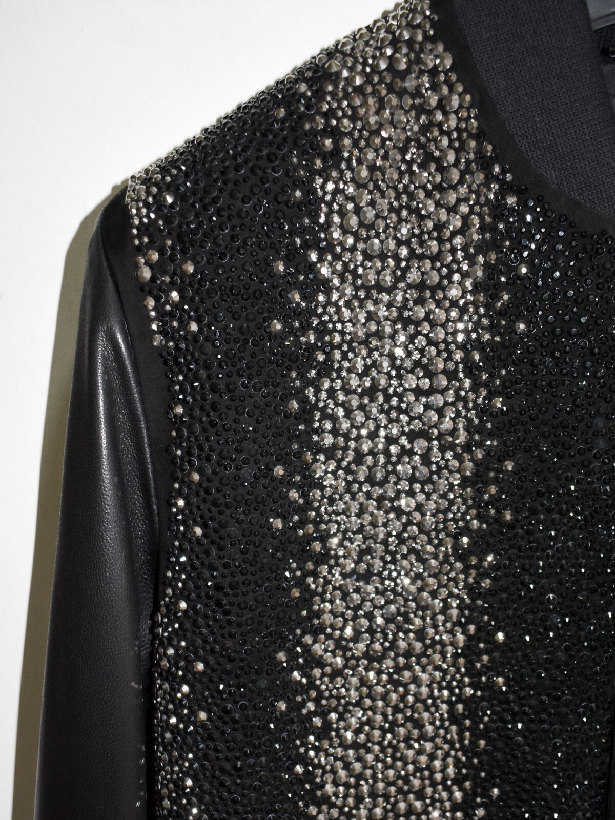 The Strass Embellished Hybrid Bomber Jacket