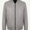 Light Gray Lambskin Bomber Jacket