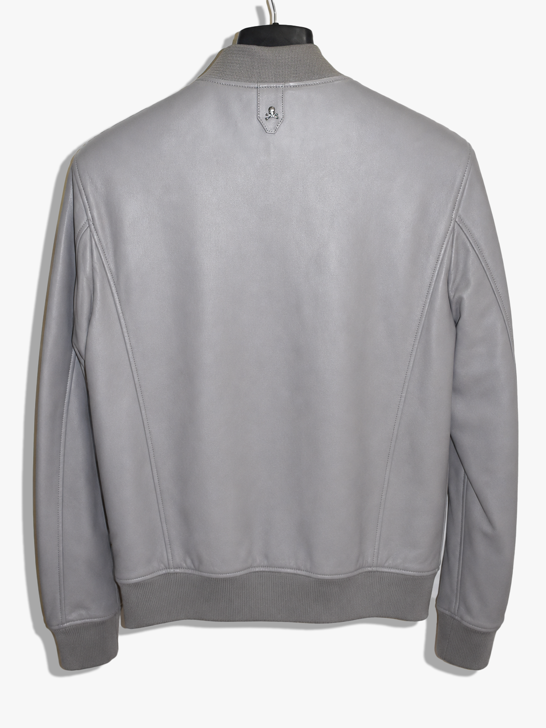 Light Gray Lambskin Bomber Jacket
