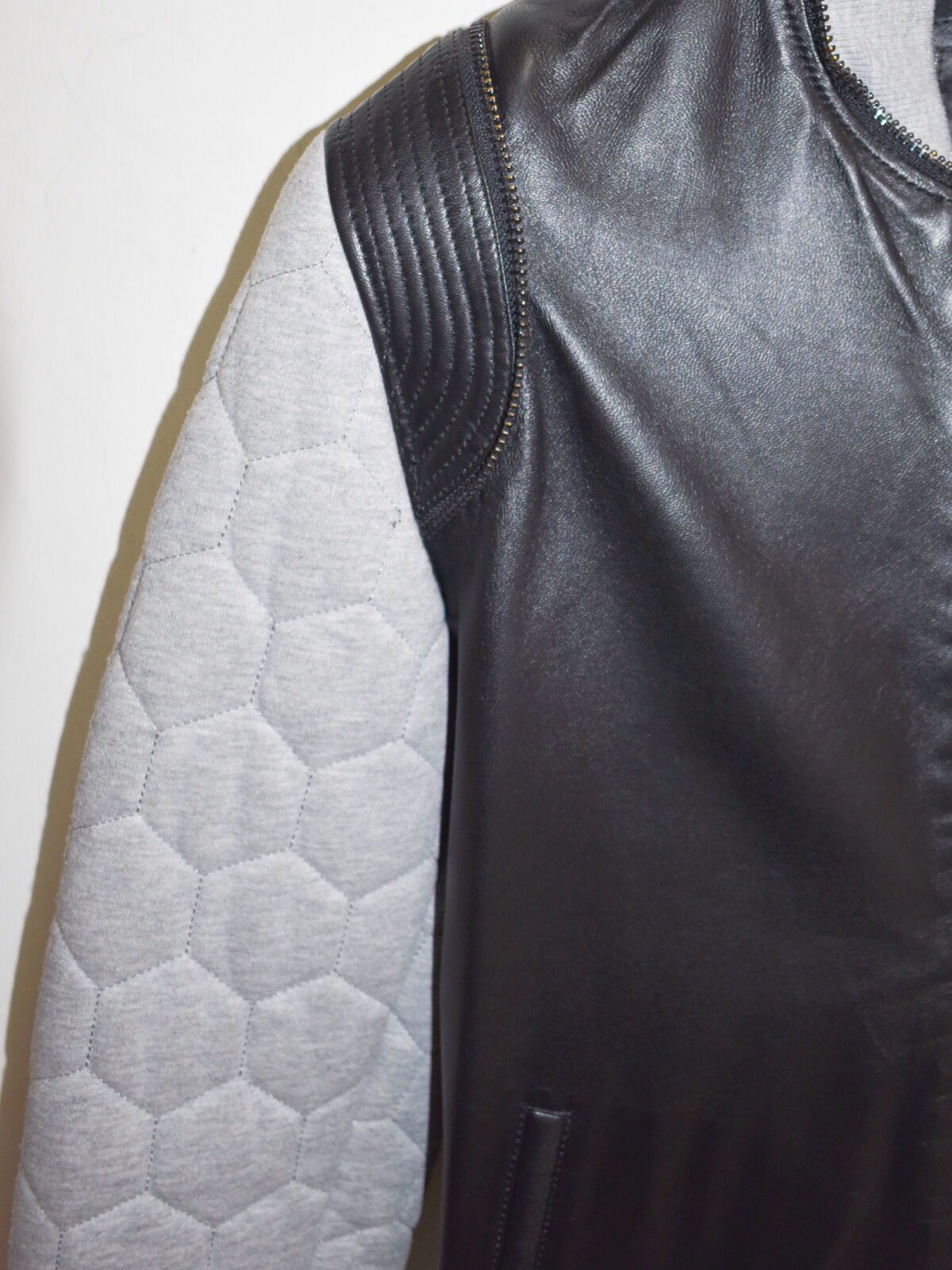 Hybrid Quilted Leather Bomber Jacket