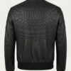 Sculpted Matelassé Leather Bomber Jacket