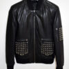Star Studded Nappa Leather Bomber